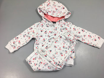Training 2 pcs Sweat zippé à capuche , pantalon gris clair avec fleurs