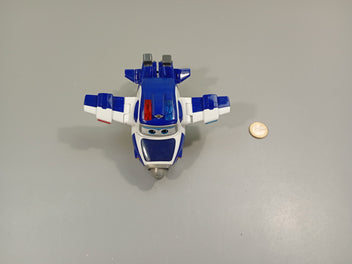 Super Wings bleu et blanc  transformable  d' avion en robot