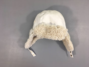 Chapka blanc cassé fausse fourrure/peau retournée