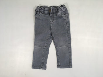 Jeans gris foncé taille élastique drapeau poche arrière