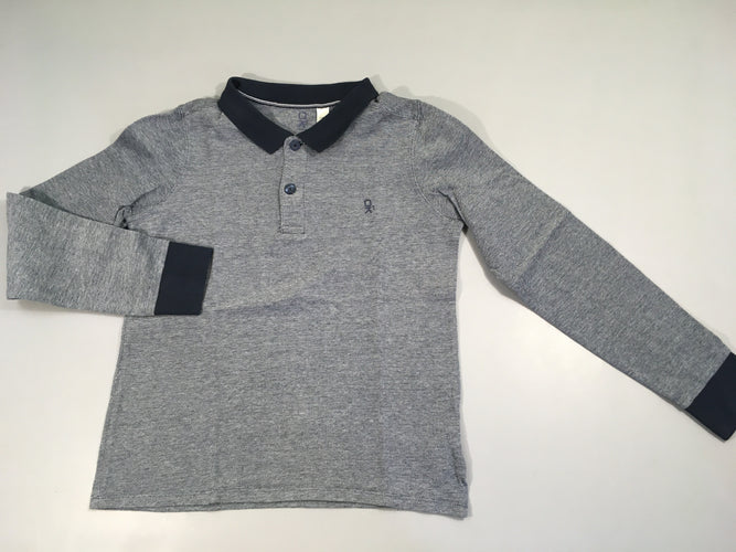 Polo m.l bleu chiné, moins cher chez Petit Kiwi