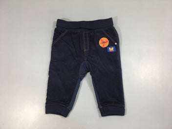 Pantalon velours côtelé bleu foncé arrière molleton doublé jersey 1884