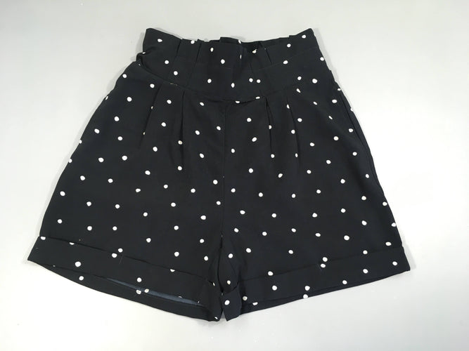 Short voile bleu marine pois, moins cher chez Petit Kiwi