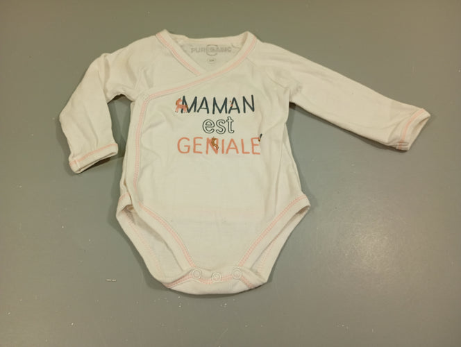Body m.l blanc "maman est géniale", moins cher chez Petit Kiwi