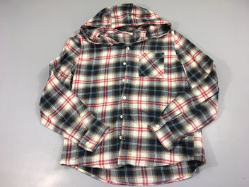 Chemise m.l style flanelle à carreaux écru-rose-bleu