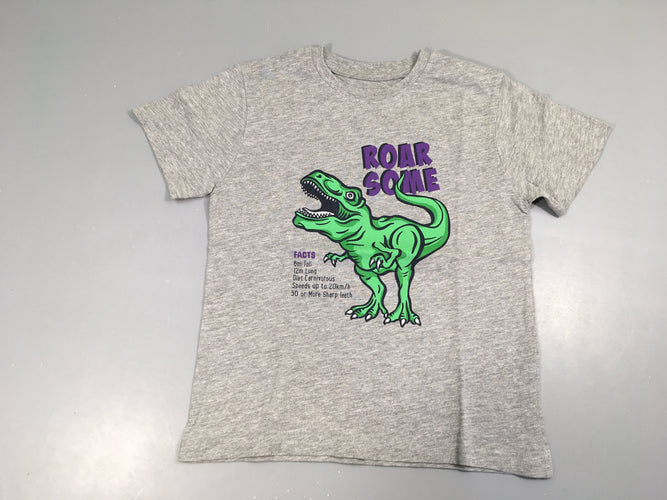T-shirt m.c gris chiné dino, moins cher chez Petit Kiwi
