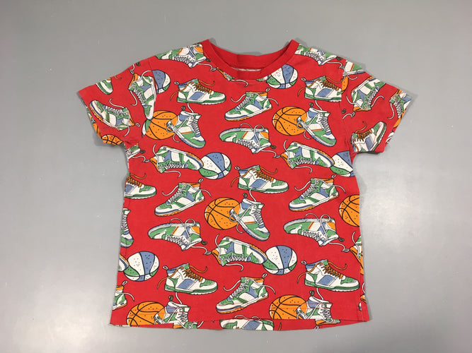 T-shirt m.c rouge basket, moins cher chez Petit Kiwi