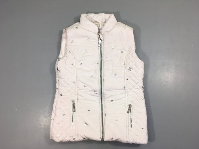 Bodywarmer blanc étoiles argentées-Auréole et tache gris long tirette, moins cher chez Petit Kiwi