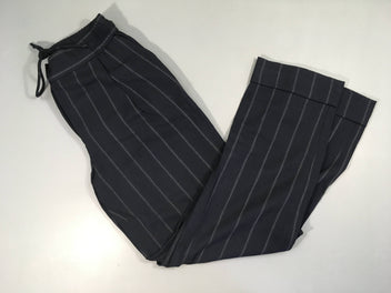 Pantalon bleu marine ligné fin gris