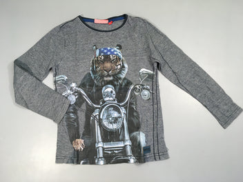 T-shirt m.l gris rayé Tigre Motard
