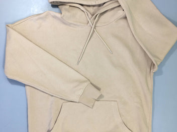 Sweat à capuche beige bouloché