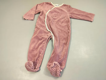 Pyjama velours mauve clair, hérisson 70% coton 30% polyester