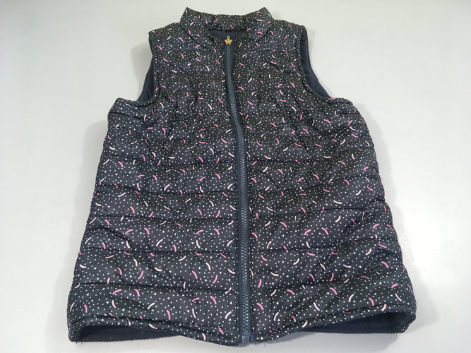 Bodywarmer anthracite motifs roses, moins cher chez Petit Kiwi