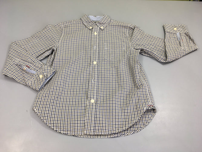 Chemise m.l à carreaux blanc-bleu-kaki, moins cher chez Petit Kiwi