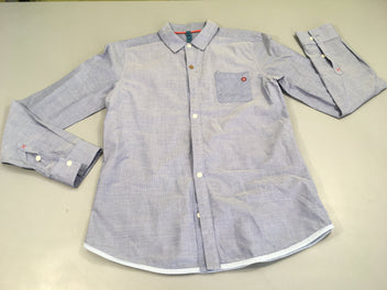 Chemise m.l bleue ligné fin blanc
