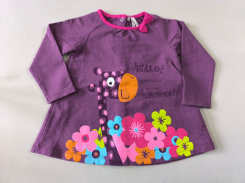 Robe m.l molleton mauve girafe