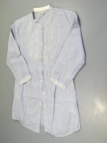 Robe m.l blanche lignée bleu, moins cher chez Petit Kiwi