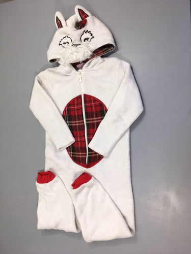 Combinaison à capuche velours blanc à carreaux rouge chien, moins cher chez Petit Kiwi