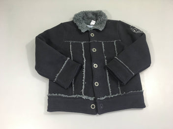 Veste polar bleu marine effet peau retournée