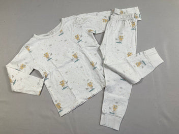 Pyjama 2pcs jersey blanc Souris sous la pluie