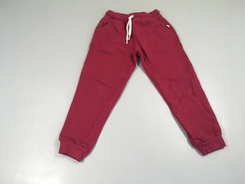 Pantalon de training molleton bordeaux, légèrement bouloché