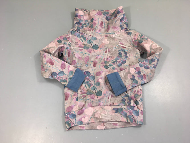 Sweat col montant gris rose, moins cher chez Petit Kiwi