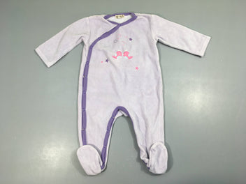 Pyjama velours mauve oiseaux