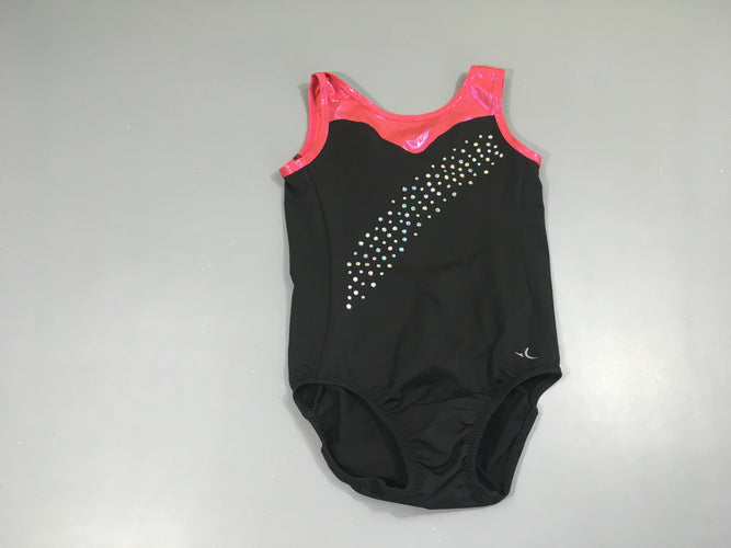 Maillot de gym noir strass/rose Taille estimée, moins cher chez Petit Kiwi