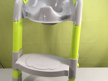 Kiddyloo Thermobaby réducteur WC avec marches, gris-vert