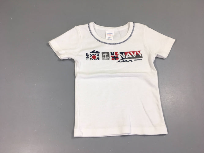 Chemisette m.c blanche Navy, moins cher chez Petit Kiwi