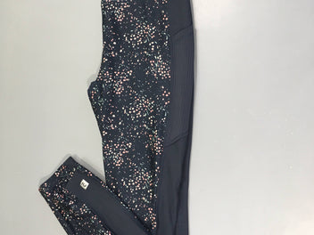 Legging de sport bleu motifs rose