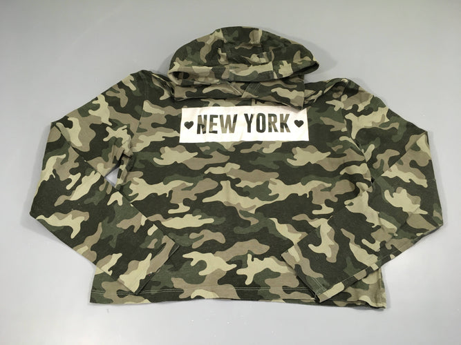 T-shirt m.l à capuche kaki camouflage, moins cher chez Petit Kiwi