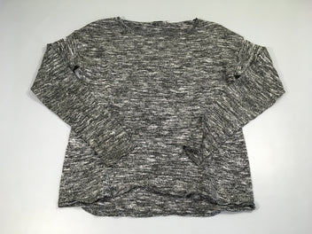 Pull très fin noir chiné blanc