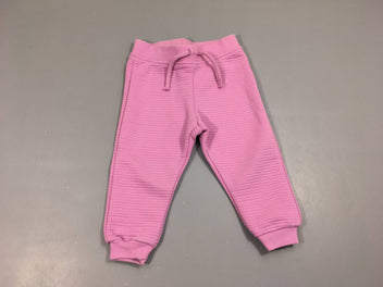 Pantalon training molleton texturé rose