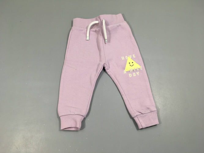 Pantalon training molleton mauve, moins cher chez Petit Kiwi