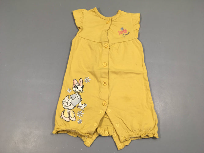 Combishort jersey jaune Daisy, bouloché, moins cher chez Petit Kiwi