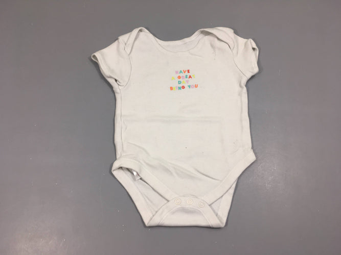 Body m.c blanc Have, bouloché, moins cher chez Petit Kiwi