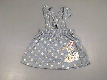 Jupe jersey bleu Daisy bretelles