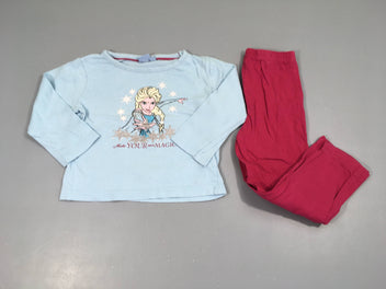 Pyjama 2pcs jersey bleu clair Reine des neiges, bouloché