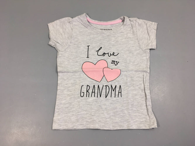 T-shirt m.c gris flammé i love coeur, moins cher chez Petit Kiwi