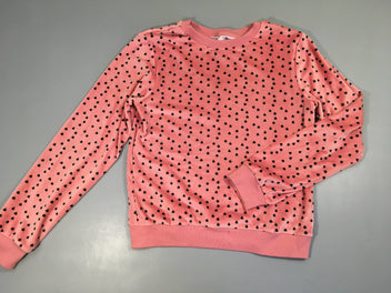 Pull velours rose triangles noirs Légère tache bas avant