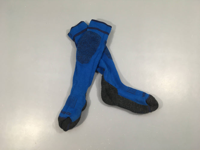 Chaussettes bleu/gris foncé, laine wed'ze, moins cher chez Petit Kiwi