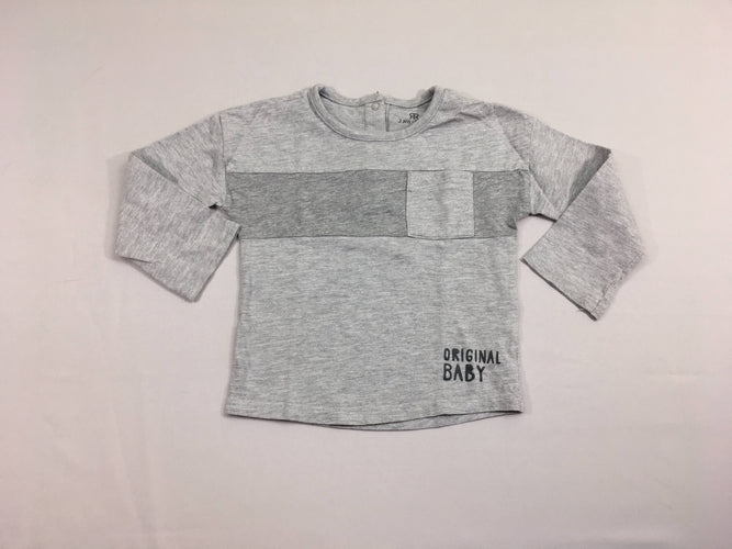 T-shirt m.l gris chiné poche, moins cher chez Petit Kiwi