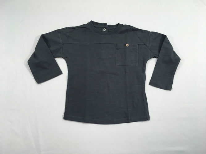 T-shirt m.l gris foncé flammé poche bouton, moins cher chez Petit Kiwi