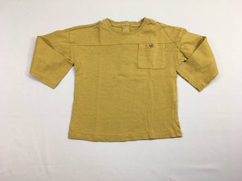 T-shirt m.l moutarde flammé poche bouton