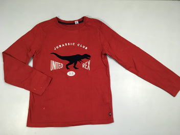 T-shirt m.l rouge foncé Jurassic-Petite tache de colle avant bas et manche D