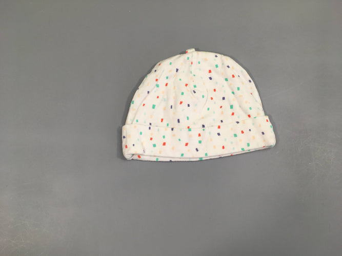 Bonnet jersey blanc confettis multicolores, moins cher chez Petit Kiwi