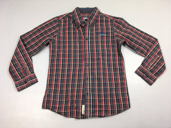 Chemise m.l carreaux bleu foncé/rouge worldwide