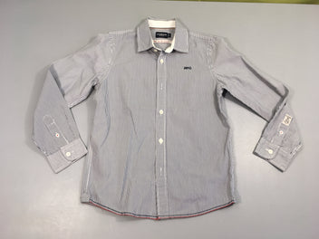 Chemise m.l blanche ligné bleu foncé