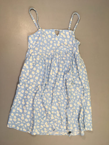 Robe fines bretelles mousseline bleu clair fleurie, moins cher chez Petit Kiwi